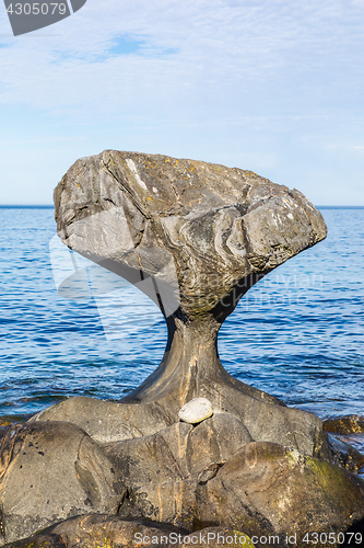 Image of Kannesteinen is a special shaped stone located on the shore of O