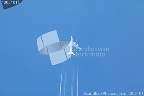 Image of Jet Airplane and Contrail