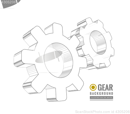 Image of Gear schematic vector illustration