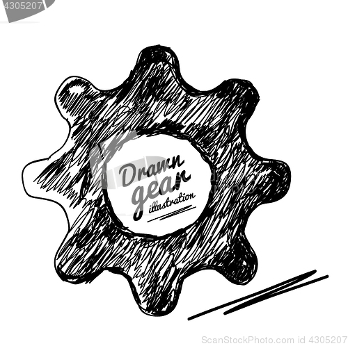 Image of Gear drawn vector illustration