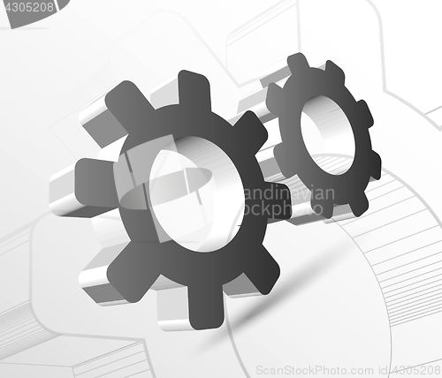 Image of Gear with drawing vector illustration