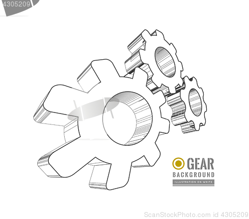 Image of Gear schematic vector illustration