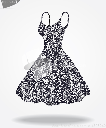 Image of Elegant vector silhouette of isolated beautiful back dress