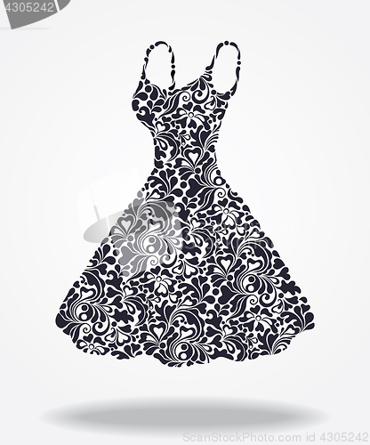 Image of Elegant vector silhouette of isolated beautiful back dress