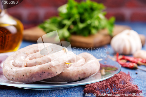 Image of raw sausages