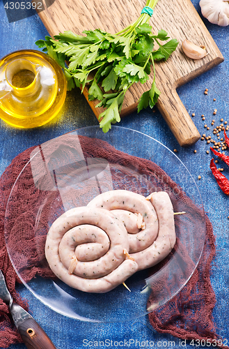 Image of raw sausages