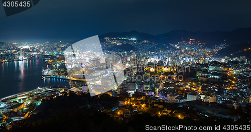 Image of Nagasaki city at night