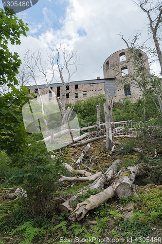 Image of Borgholm castle ruin from the back