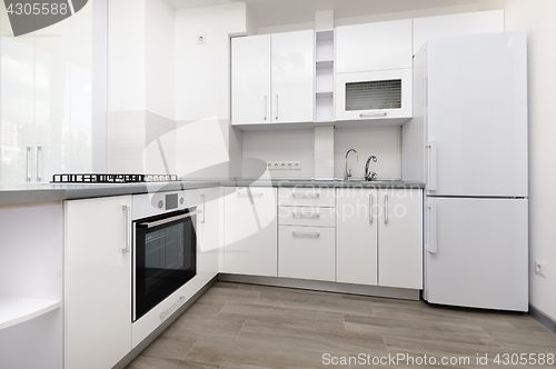 Image of Modern white kitchen