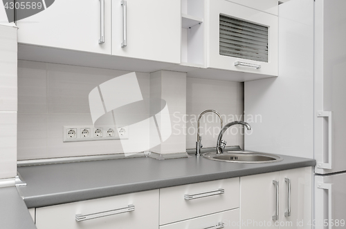 Image of Modern white kitchen