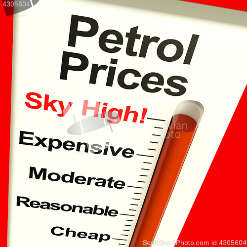 Image of Petrol Prices Sky High Monitor Showing Soaring Fuel Expenses