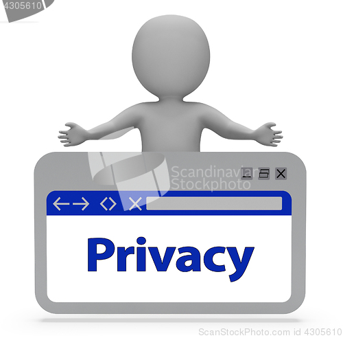 Image of Privacy Webpage Means Secrecy Restricted 3d Rendering