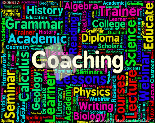Image of Coaching Word Indicates Webinar Trainers And Teachers