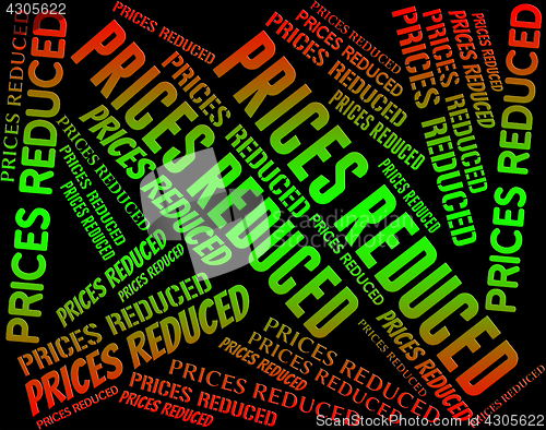 Image of Prices Reduced Shows Text Quotation And Lowering