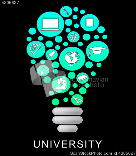 Image of University Lightbulb Means Power Source And Academy