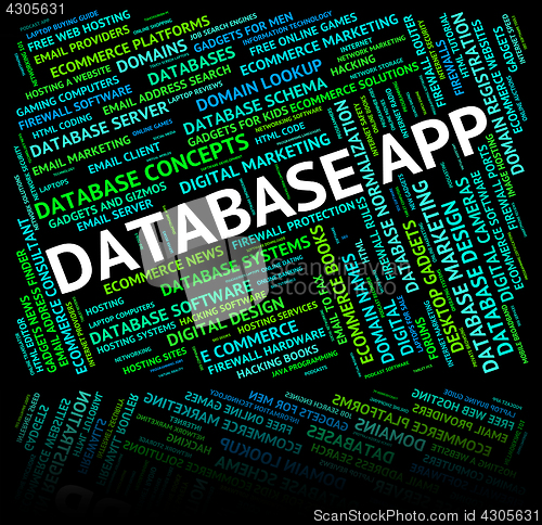 Image of Database App Represents Apps Software And Computer