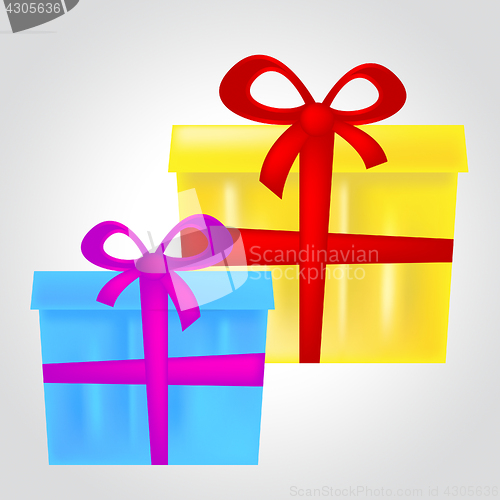Image of Gift Boxes Represents Christmas Present And Celebrate