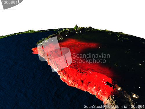 Image of Peru from space at night