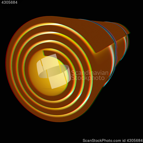 Image of karemat. 3D illustration. Anaglyph. View with red/cyan glasses t