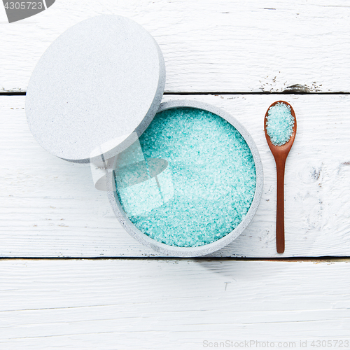 Image of Cup with blue sea salt