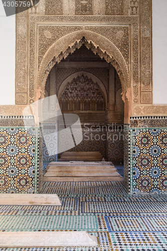 Image of Saadian tomb mausoleum in Marrakech, Morocco