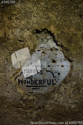 Image of Writing on the wall, Chefchaouen, Morocco