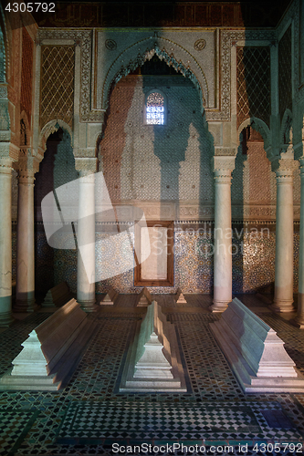 Image of Saadian tomb mausoleum in Marrakech, Morocco