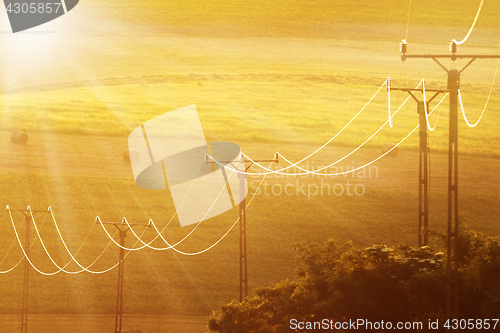 Image of beautiful sunlight over the fields