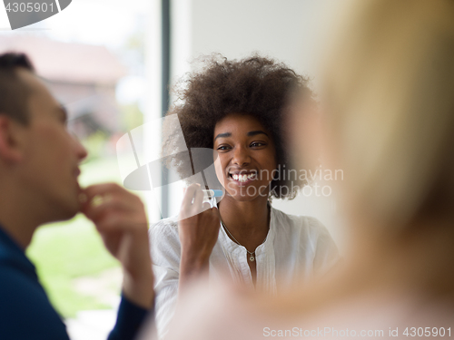 Image of Multiethnic startup Business Team At A Meeting at modern office 