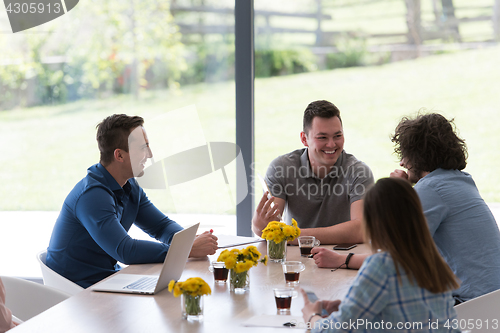 Image of Startup Business Team At A Meeting at modern office building
