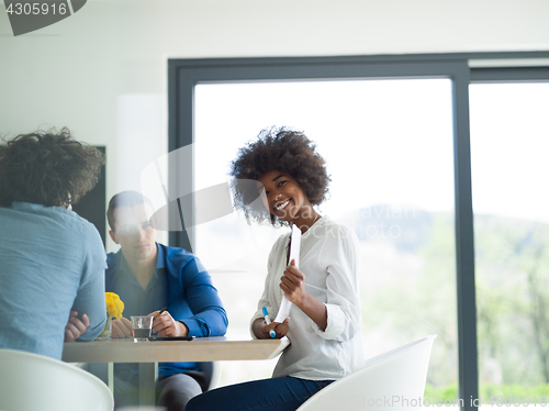 Image of Multiethnic startup Business Team At A Meeting at modern office 