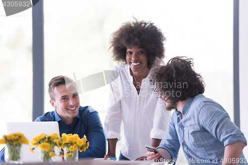 Image of Multiethnic startup business team on meeting