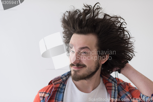 Image of man standing with open arms isolated on a white