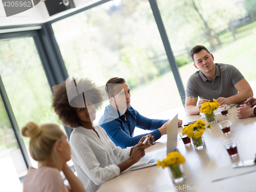 Image of Multiethnic startup Business Team At A Meeting at modern office 