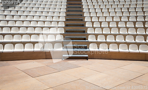 Image of Rows of plastic seats