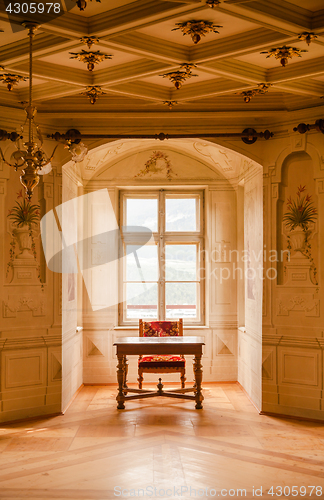 Image of GRESSONEY, ITALY - January 6th: Interior of Castle Savoia
