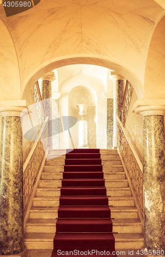 Image of NOTO, ITALY - 21th June 2017: Luxury entrance of Nicolaci Palace