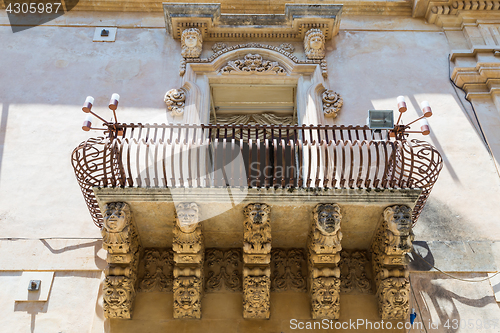 Image of NOTO, ITALY - Detail of Baroque Balcony, 1750