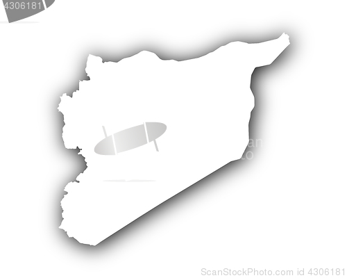 Image of Map of Syria with shadow