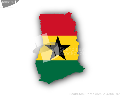 Image of Map and flag of Ghana