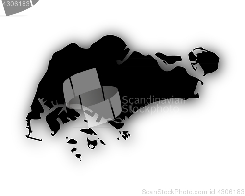 Image of Map of Singapore with shadow