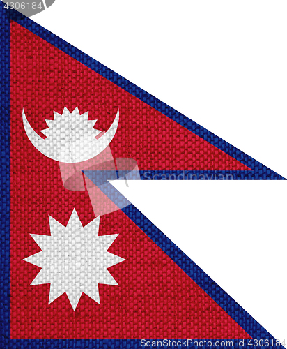 Image of Flag of Nepal on old linen