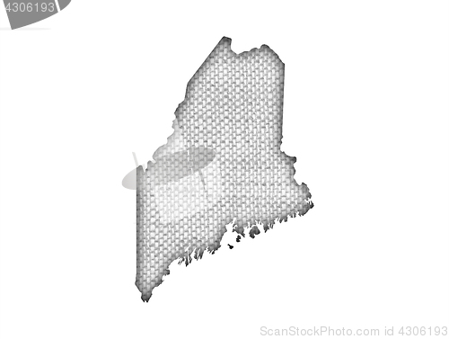 Image of Map of Maine on old linen