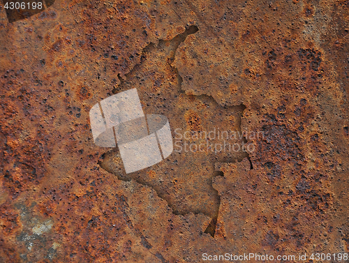 Image of Map of Colombia on rusty metal