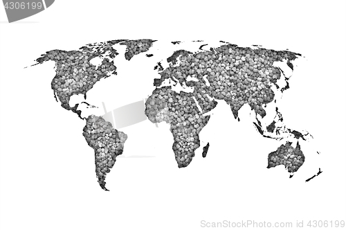 Image of Map of the world on poppy seeds