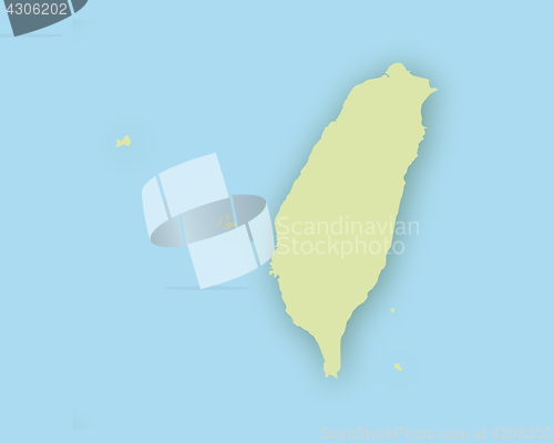 Image of Map of Taiwan with shadow