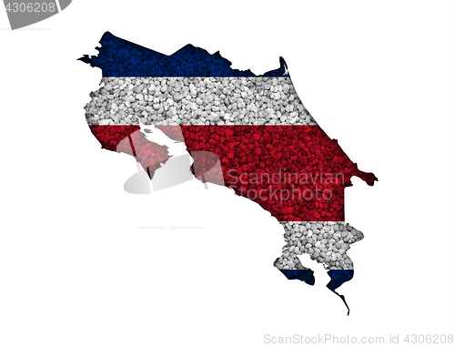 Image of Map and flag of Costa Rica on poppy seeds