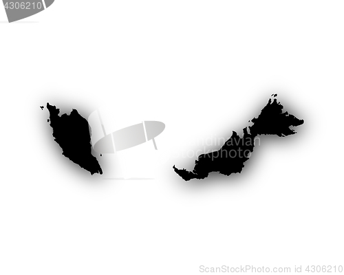 Image of Map of Malaysia with shadow