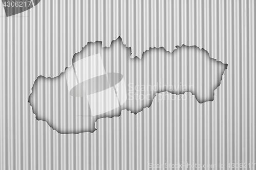 Image of Map of Slovakia on corrugated iron