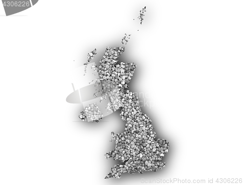 Image of Map of Great Britain on poppy seeds,